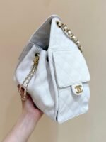 CC 25 HANDBAG IN WHITE 30 GRAINED CALFSKIN GOLD HARDWARE - Image 12