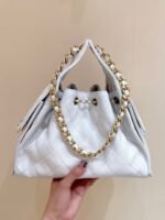 CC 25 HANDBAG IN WHITE 30 GRAINED CALFSKIN GOLD HARDWARE - Image 6
