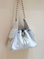 CC 25 HANDBAG IN WHITE 30 GRAINED CALFSKIN GOLD HARDWARE - Image 8