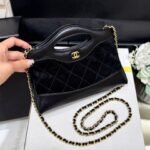25S CHANEL MINI SHOPPING BAG 20 IN BLACK SUEDE CALFSKIN - Image 10