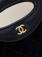 25S CHANEL MINI SHOPPING BAG 20 IN BLACK SUEDE CALFSKIN - Image 15