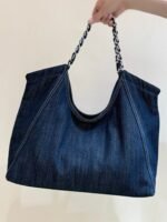 CHANEL 25S VINTEGA DENIM TOTE BAG 48 IN BLUE DENIM SILVER HARDWARE - Image 3