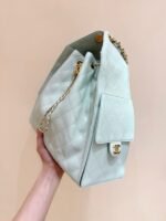 CHANEL 25S HANDBAG IN PALE CYAN 40 GRAINED CALFSKIN GOLD HARDWARE - Image 3