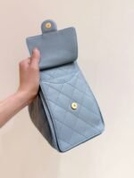 CHANEL 25S HANDBAG IN LIGHT BLUE 30 GRAINED CALFSKIN GOLD HARDWARE - Image 13