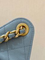 CHANEL 25S HANDBAG IN LIGHT BLUE 30 GRAINED CALFSKIN GOLD HARDWARE - Image 8