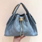 CHANEL 25S HANDBAG IN LIGHT BLUE 30 GRAINED CALFSKIN GOLD HARDWARE - Image 10
