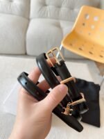 CELINE 25S BELT 18MM IN BLACK ELEGANT CHARM TAURILLON GOLD HARDWARE 585792 - Image 2