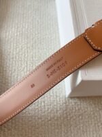 CELINE 25S BELT 25MM IN BROWN CALFSKIN SILVER HARDWARE 561793 - Image 8