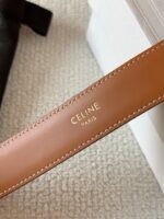 CELINE 25S BELT 25MM IN BROWN CALFSKIN SILVER HARDWARE 561793 - Image 9