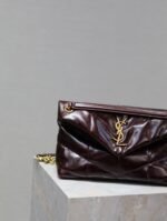 YSL 25S LOULOU PUFFER MEDIUM 29 IN DARK BURGUNDY CALFSKIN - Image 7