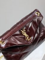 YSL 25S LOULOU PUFFER MEDIUM 29 IN DARK BURGUNDY CALFSKIN - Image 12