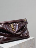 YSL 25S LOULOU PUFFER MEDIUM 29 IN DARK BURGUNDY CALFSKIN - Image 15