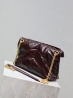 YSL 25S LOULOU PUFFER MEDIUM 29 IN DARK BURGUNDY CALFSKIN - Image 11