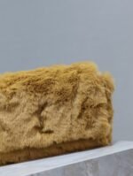 KATE SMALL BAG 22 IN PEANUT BROWN RABBIT FUR GOLD CHAIN - Image 2