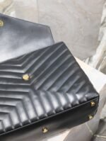 LOULOU LARGE 36 IN BLACK QUILTED CALFSKIN GOLD HARDWARE - Image 18