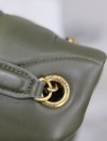 YSL 25S LOULOU PUFFER MM 29 IN DARK OLIVE CALFSKIN GOLD HARDWRE - Image 7