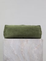 YSL 25S LOULOU PUFFER MM 29 IN GREEN SUEDE GOLD HARDWARE - Image 18