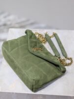 YSL 25S LOULOU PUFFER MINI 23 IN GREEN SUEDE GOLD HARDWRE - Image 14