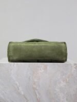 YSL 25S LOULOU PUFFER MINI 23 IN GREEN SUEDE GOLD HARDWRE - Image 18