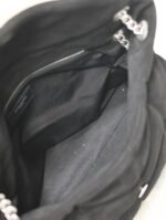 YSL 25S LOULOU PUFFER GM 35 IN BLACK SUEDE SILVER HARDWARE - Image 9