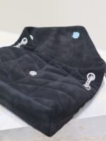 YSL 25S LOULOU PUFFER MM 29 IN BLACK SUEDE SILVER HARDWRE - Image 5