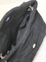 YSL 25S LOULOU PUFFER MM 29 IN BLACK SUEDE SILVER HARDWARE - Image 18