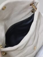 YSL 25S LOULOU PUFFER GM 35 IN SMOKEY TAUPE SUEDE GOLD HARDWRE - Image 5