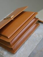 YSL 25S SUNSET BAG 22 IN DARK CARAMEL CALFSKIN GOLD HARDWRE - Image 17