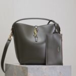 YSL 25S LE 5 À 7 BUCKET 26 IN DARK OLIVE CALFSKIN GOLD HARDWARE - Image 10