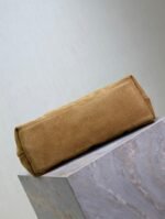 YSL 25S LOULOU PUFFER GM 35 IN TAN BROWN SUEDE GOLD HARDWRE - Image 18
