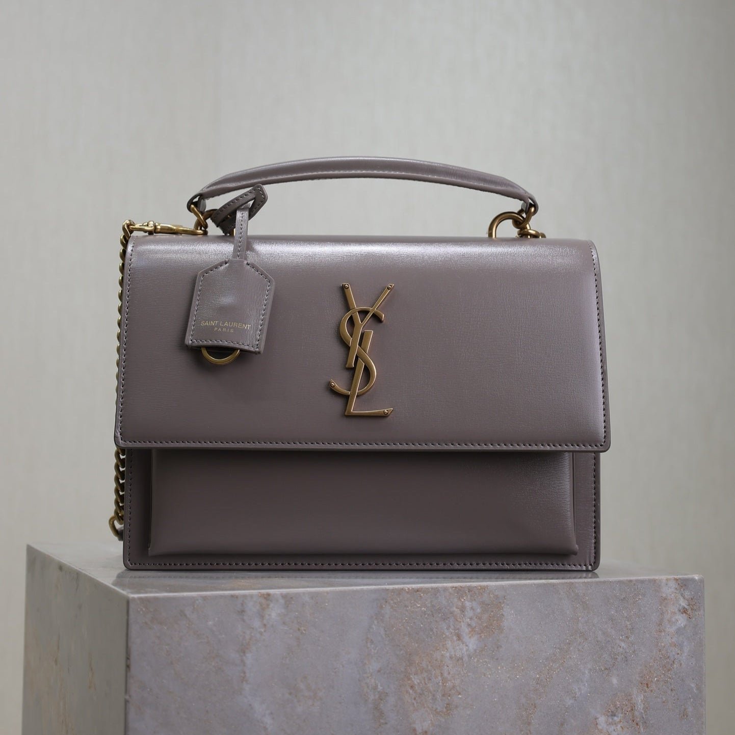 img_f8c0bdc9_20241105_i1730791822_5720_1_jpg YSL 25S SUNSET MM 25 IN GRAYISH PURPLE CALFSKIN GOLD HARDWRE - Image 1