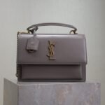 YSL 25S SUNSET MM 25 IN GRAYISH PURPLE CALFSKIN GOLD HARDWARE - Image 10