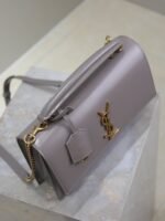 YSL 25S SUNSET MM 25 IN GRAYISH PURPLE CALFSKIN GOLD HARDWRE - Image 15