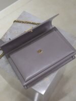 YSL 25S SUNSET MM 25 IN GRAYISH PURPLE CALFSKIN GOLD HARDWARE - Image 4