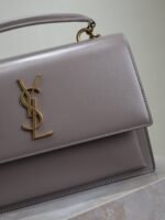 YSL 25S SUNSET MM 25 IN GRAYISH PURPLE CALFSKIN GOLD HARDWARE - Image 3