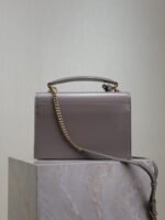 YSL 25S SUNSET MM 25 IN GRAYISH PURPLE CALFSKIN GOLD HARDWARE - Image 11