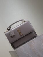 YSL 25S SUNSET MM 25 IN GRAYISH PURPLE CALFSKIN GOLD HARDWARE - Image 7