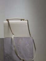 YSL 25S SUNSET MM 25 IN IVORY CALFSKIN GOLD HARDWARE - Image 11