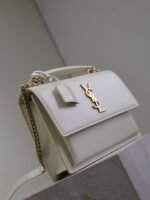 YSL 25S SUNSET MM 25 IN IVORY CALFSKIN GOLD HARDWRE - Image 13