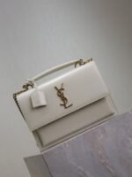 YSL 25S SUNSET MM 25 IN IVORY CALFSKIN GOLD HARDWARE - Image 15