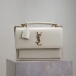 YSL 25S SUNSET MM 25 IN IVORY CALFSKIN GOLD HARDWARE - Image 10