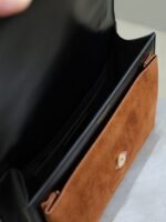 YSL 25S SUNSET MM 25 IN BLACK CALFSKIN AND CARAMEL SUEDE GOLD HARDWRE - Image 15