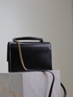 YSL 25S SUNSET MM 25 IN BLACK CALFSKIN AND CARAMEL SUEDE GOLD HARDWRE - Image 2