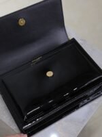 YSL 25S SUNSET MEDIUM 22 IN BLACK SHINY CALFSKIN GOLD HARDWRE - Image 18