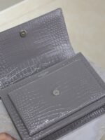 YSL 25S SUNSET MEDIUM 22 IN DARK GRAY CROCODILE-EMBOSSED SHINY CALFSKIN SILVER HARDWRE - Image 18