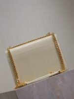 YSL 25S SUNSET MEDIUM 22 IN IVORY CROCODILE-EMBOSSED SHINY CALFSKIN GOLD HARDWRE - Image 2