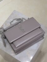 YSL 25S SUNSET BAG 22 IN DARK PURPLE CALFSKIN SILVER HARDWRE - Image 15