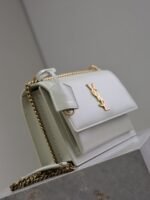 YSL 25S SUNSET BAG 22 IN IVORY CALFSKIN GOLD HARDWARE - Image 7