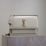 YSL 25S SUNSET BAG 22 IN IVORY CALFSKIN GOLD HARDWRE - Image 10