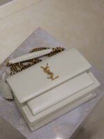 YSL 25S SUNSET BAG 22 IN IVORY CALFSKIN GOLD HARDWRE - Image 6